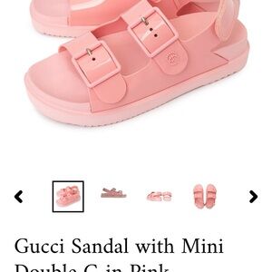Gucci Kids Pink Buckle Sandals
